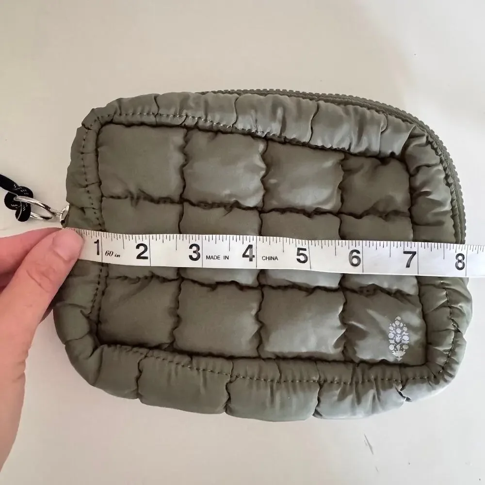 Free People Movement Quilted Mini Case in Washed Sage Green NEW